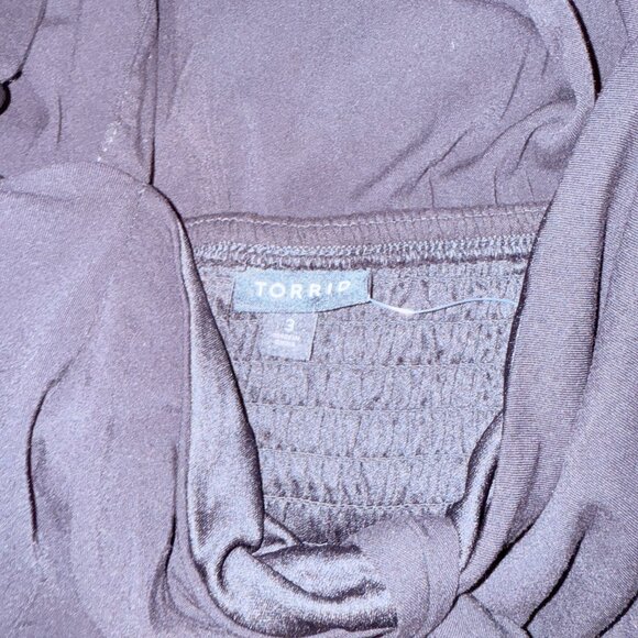 TORRID Black Wide-Leg Jumpsuit – Adjustable Straps, Tie Front, Smocked Back - Picture 5 of 6